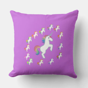 Coussin Illustration de cercle de licorne fantaisiste viol