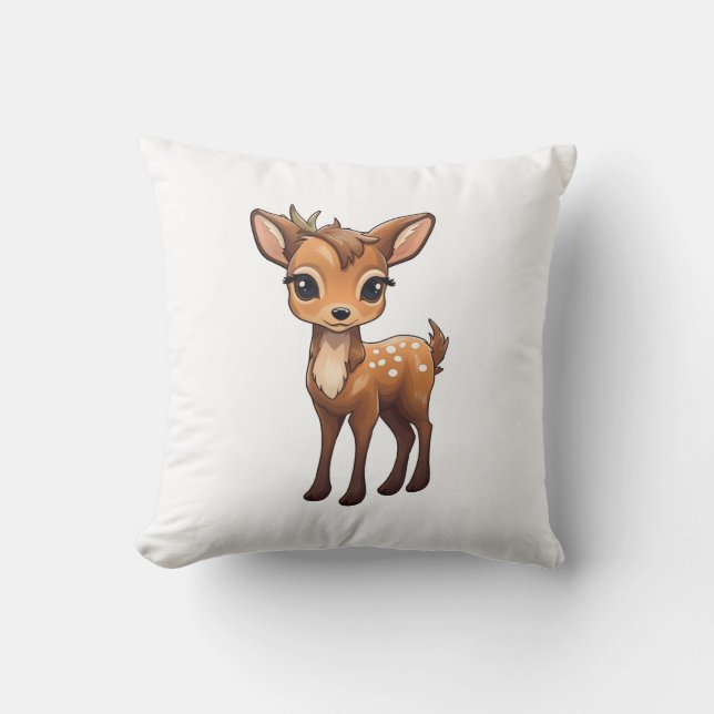 Coussin Illustration de cerf de dessin (Recto)