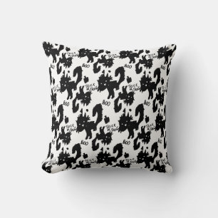 Coussin Illustration de chat effrayant mignon pour Hallowe