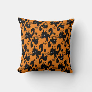 Coussin Illustration de chat effrayant mignon pour Hallowe