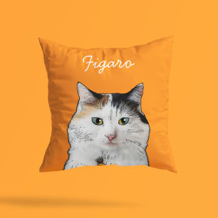 Coussin Illustration de chat persan moderne   Ajouter un n