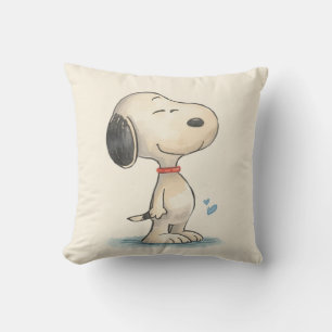 Coussin Illustration de chien Beagle à l'aquarelle mignonn