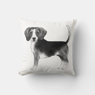 Coussin Illustration De Chien Beagle En Noir Et Blanc