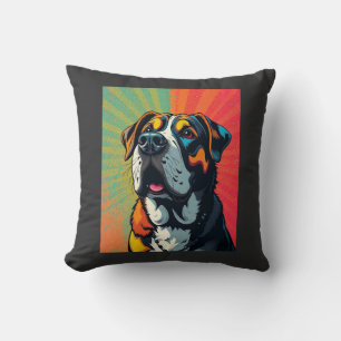 Coussin Illustration de chien d'art pop colorée Animal de