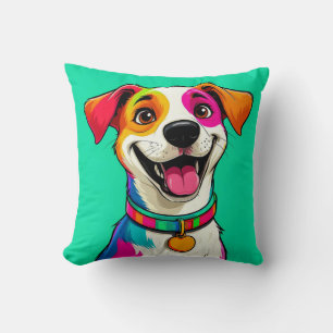 Coussin Illustration de chien de dessin animé mignon