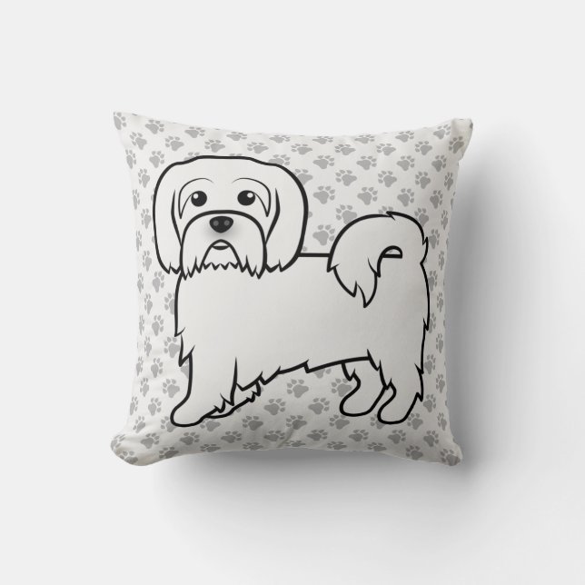 Coussin Illustration de chien de dessin animé mignon Coton (Recto)