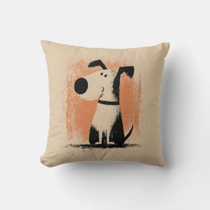 Coussin Illustration de chien mignon – Art de chien de des