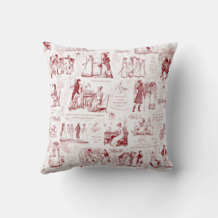 Coussin Illustration de citations de la toile rouge de Org