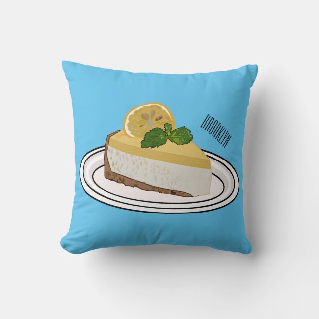 Coussin Illustration de citron cheesecake (Recto)