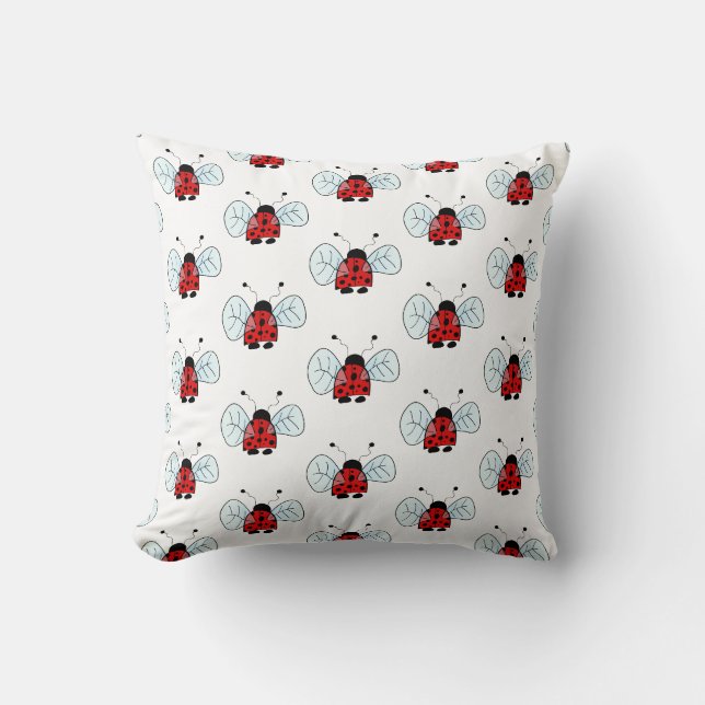 Coussin Illustration de coccinelle mignonne (Recto)