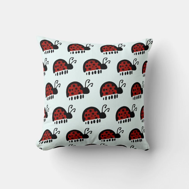 Coussin Illustration de coccinelle mignonne (Recto)