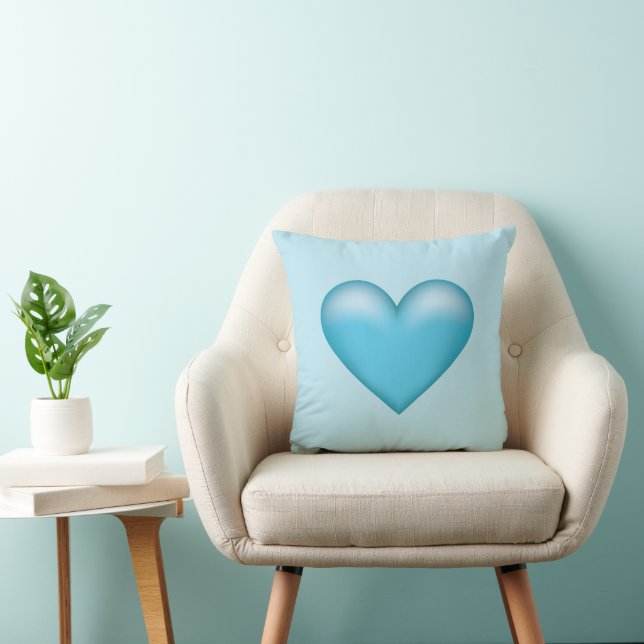 Coussin Illustration de cœur bleu (Chaise)