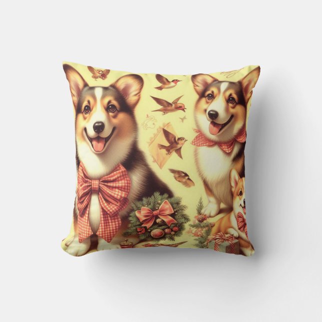 Coussin Illustration de Corgi Corgi gallois mignon (Recto)