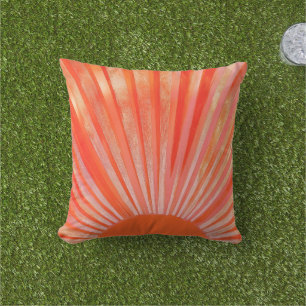 Coussin Illustration de coucher de soleil orange rétro