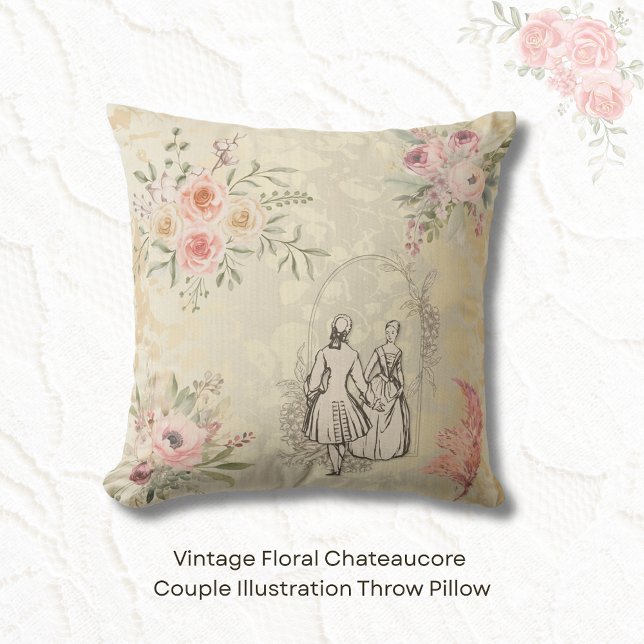Coussin Illustration de couple Chateaucore aux motifs flor (Chateaucore Throw Pillow)