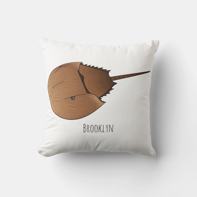 Coussin Illustration de crabe fer à cheval en style cartoo (Recto)