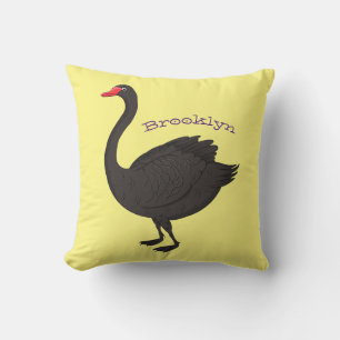Coussin Illustration de cygne noir