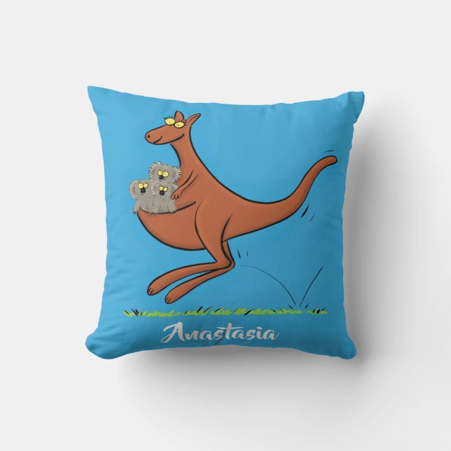 Coussin Illustration de dessin animé Cute kangaroo et koal (Recto)