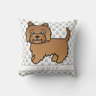 Coussin Illustration de dessin animé de chien Terrier Cair