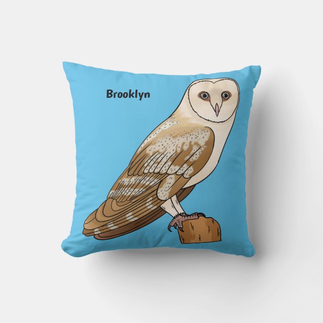 Coussin Illustration de dessin animé de la chouette grange (Recto)