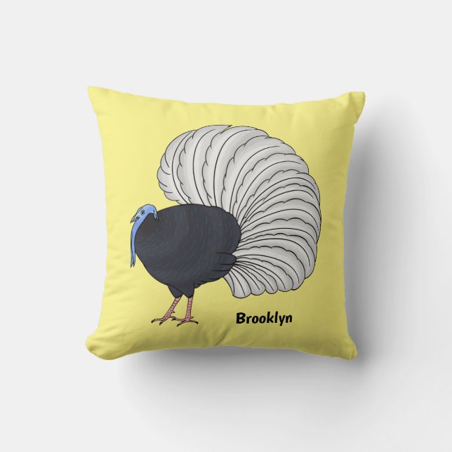 Coussin illustration de dessin animé de l'oiseau faisan de (Recto)