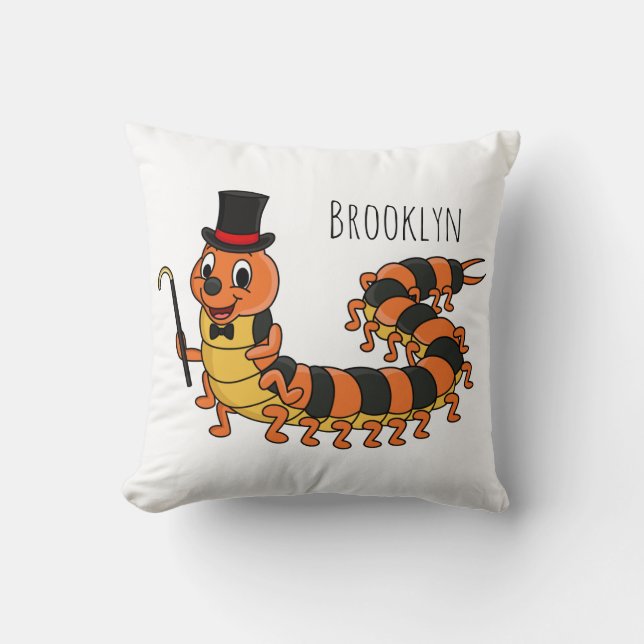 Coussin Illustration de dessin animé de mille-pattes drôle (Recto)