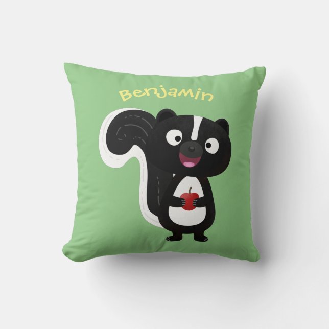 Coussin Illustration de dessin animé de mouffette mignonne (Recto)