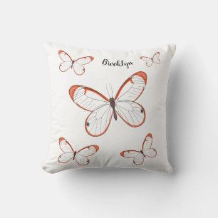 Coussin Illustration de dessin animé de papillon à ailes d