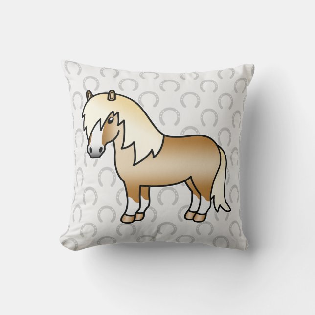 Coussin Illustration de dessin animé de poney Shetland Pal (Recto)