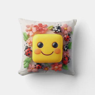 Coussin Illustration de dessin animé lumineux avec coccine