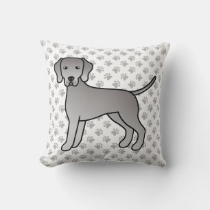 Coussin Illustration de dessin animé mignon de chien Weima
