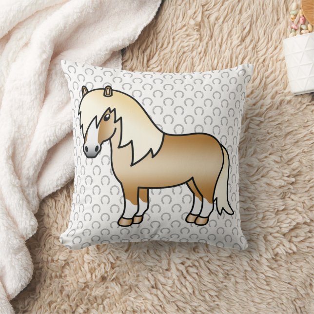 Coussin Illustration de dessin animé mignon de poney Shetl (Couverture)
