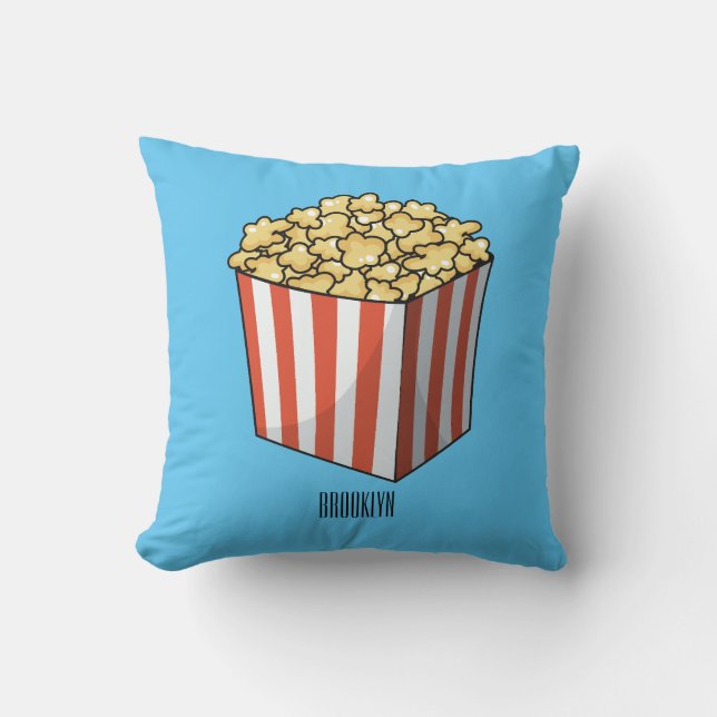 Coussin Illustration de dessin animé Popcorn (Recto)