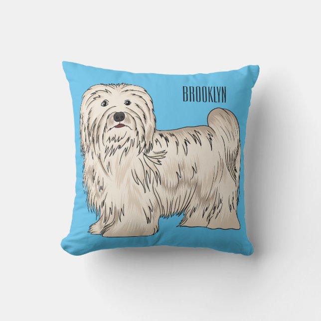 Coussin Illustration de dessin de chien de Havan (Recto)