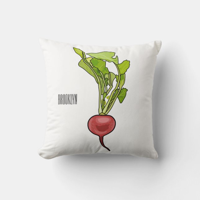 Coussin Illustration de dessin Radish (Recto)