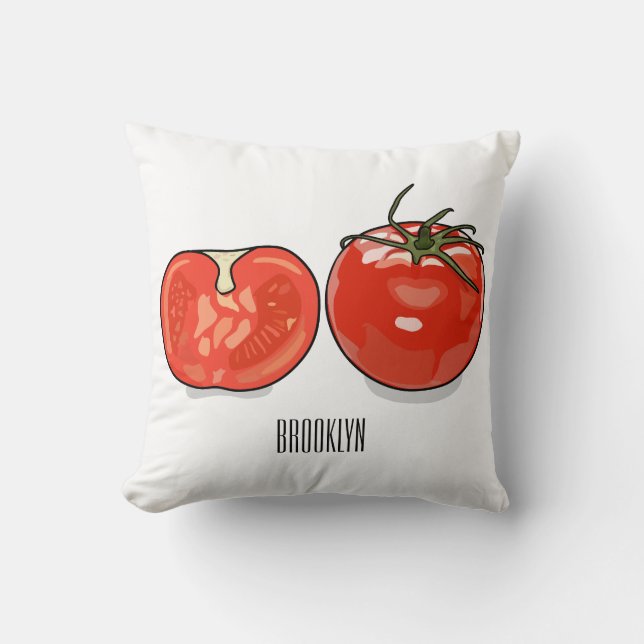 Coussin Illustration de dessin sur la tomate (Recto)