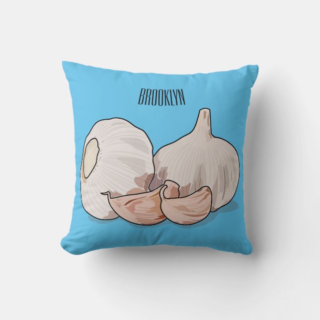 Coussin Illustration de dessin sur l'ail (Recto)