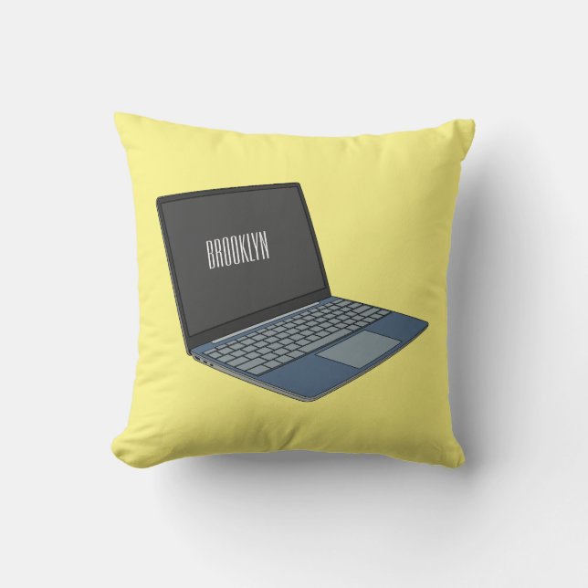 Coussin Illustration de dessin sur ordinateur portable (Recto)