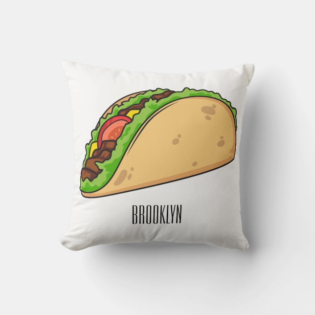 Coussin Illustration de dessin sur Taco (Recto)