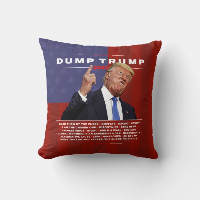 Coussin Illustration de Dump Trump 2020 (Recto)