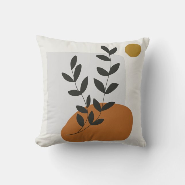 Coussin Illustration de feuille Abstraite (Recto)
