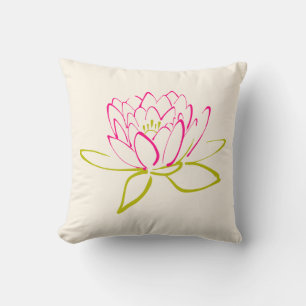 Coussin Illustration de fleur de lotus / nénuphar
