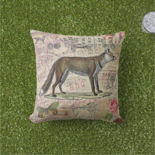 Coussin Illustration de Fox Wildlife Vintage Animal