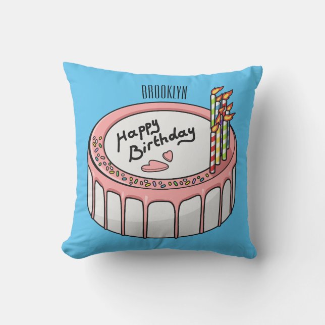 Coussin Illustration de gâteau d'anniversaire (Recto)