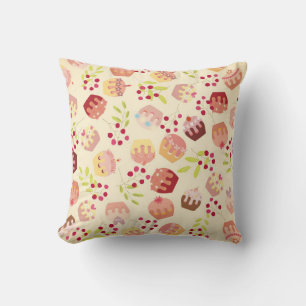 Coussin illustration de gâteau de tasse sans soudure