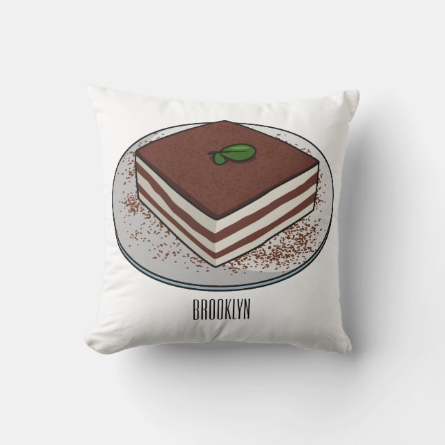 Coussin Illustration de gâteau de Tiramisu (Recto)