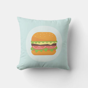 Coussin Illustration de hamburger avec tomate et laitue