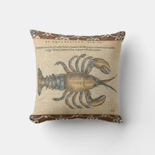 Coussin Illustration de homard, fruits de mer du Maine