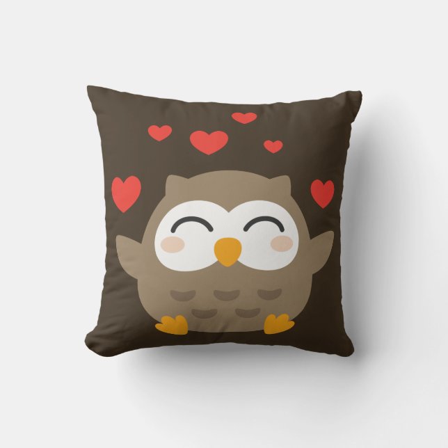 Coussin Illustration de I Owl You (Recto)