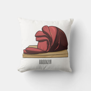 Coussin Illustration de jambon